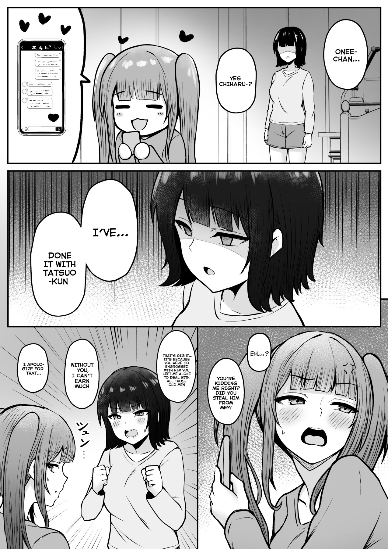 Hentai Manga Comic-My Boyfriend Is Cuckold By My Sister Who Is A Landmine ~Ria Mitsuru's Older Sister And Her Younger Sister Who Works With Papa~-Read-54